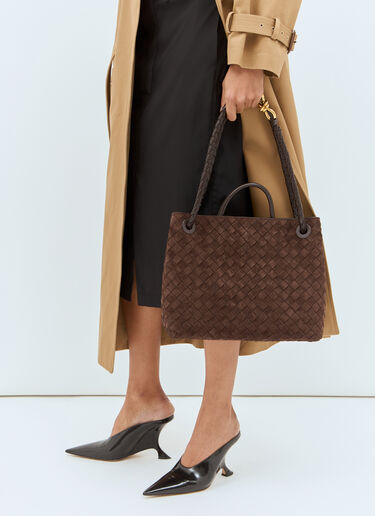 Bottega Veneta Medium Andiamo Suede Handbag Brown bov0258023