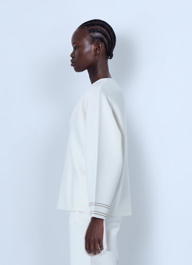 Max Mara V-Neck Knit Top White max0266020