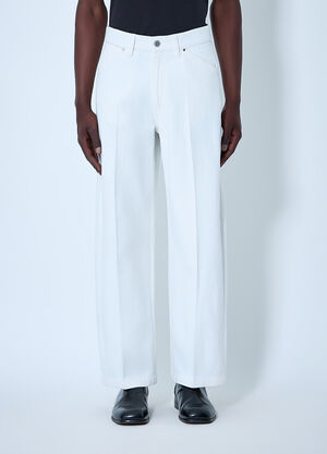 Lemaire Wide-Leg Denim Trousers White lem0164009