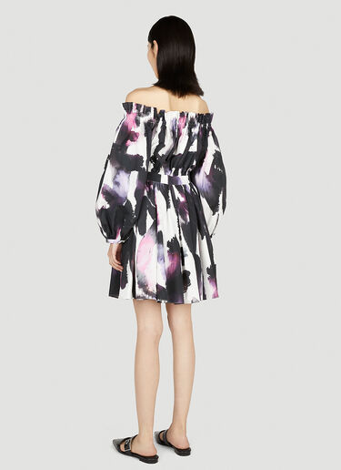 Alexander McQueen Painted Pleated Dress Black amq0251052