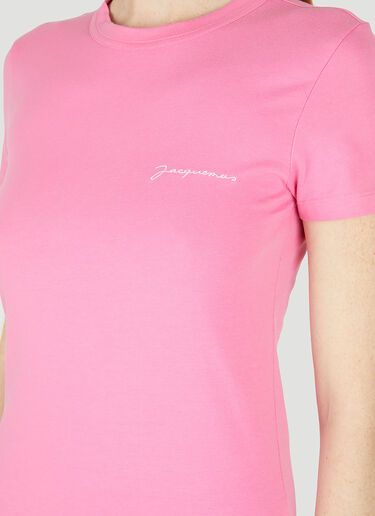 Jacquemus Logo Embroidery T-Shirt Pink jac0248034