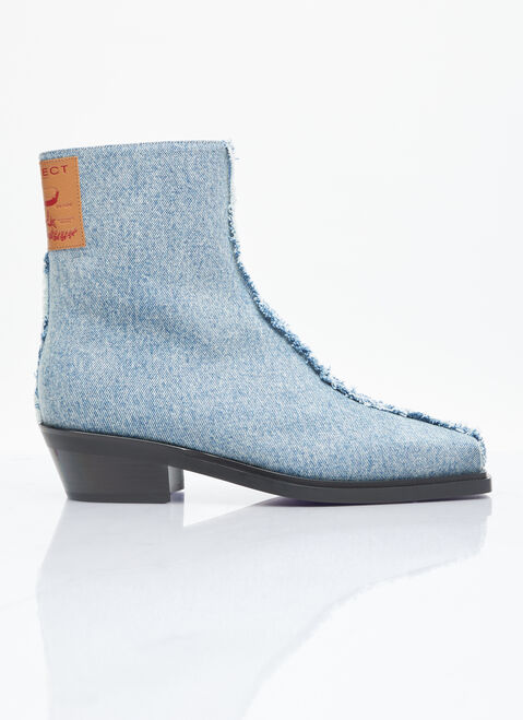 Y/PROJECT Denim Ankle Boots White ypr0356001