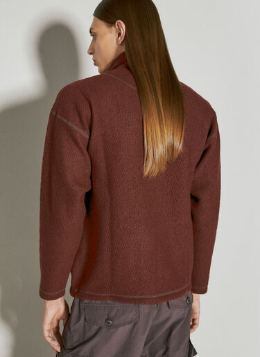 And Wander 抓绒拉链夹克 酒红色 anw0154010