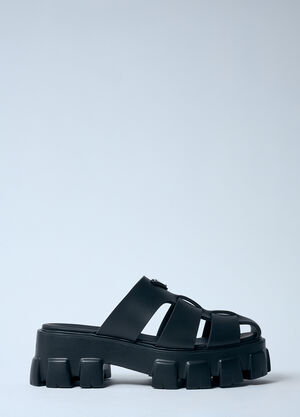 Chloé Logo Plaque Rubber Sandals Black chl0259030