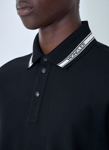 Moncler Striped Collar Polo Shirt Black mon0164027