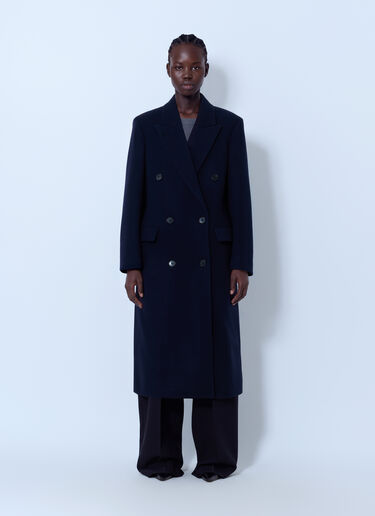 LN-CC® - The Row: Bamira Double-Breasted Wool Coat - Navy The Row Bamira Double-Breasted Wool Coat Navy row0266002