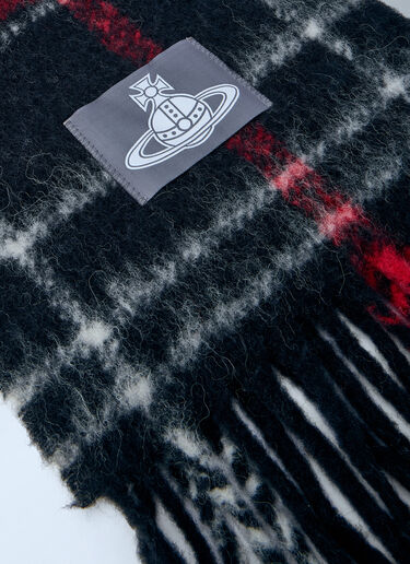LN-CC® - Vivienne Westwood: Checked Wool Scarf - Black Vivienne Westwood Checked Wool Scarf Black vvw0166024