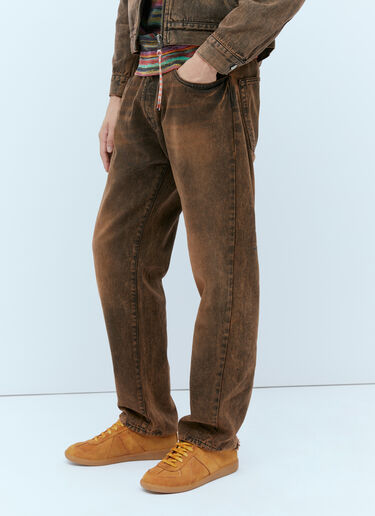 Aries Acid Wash Batten Denim Jean Brown ari0154014