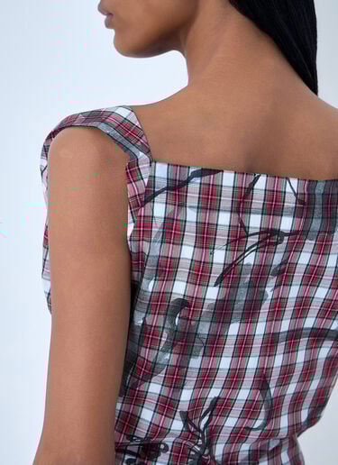 Vivienne Westwood Asymmetric Plaid Top Red vvw0263005