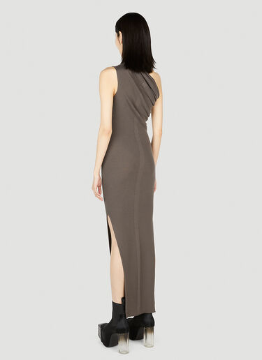 Rick Owens Asymmetric One Shoulder Maxi Dress Grey ric0251039