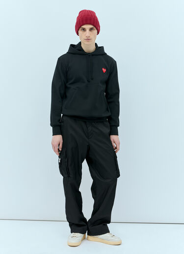 Comme Des Garçons PLAY 徽标贴饰连帽运动衫 黑色 cpl0355025