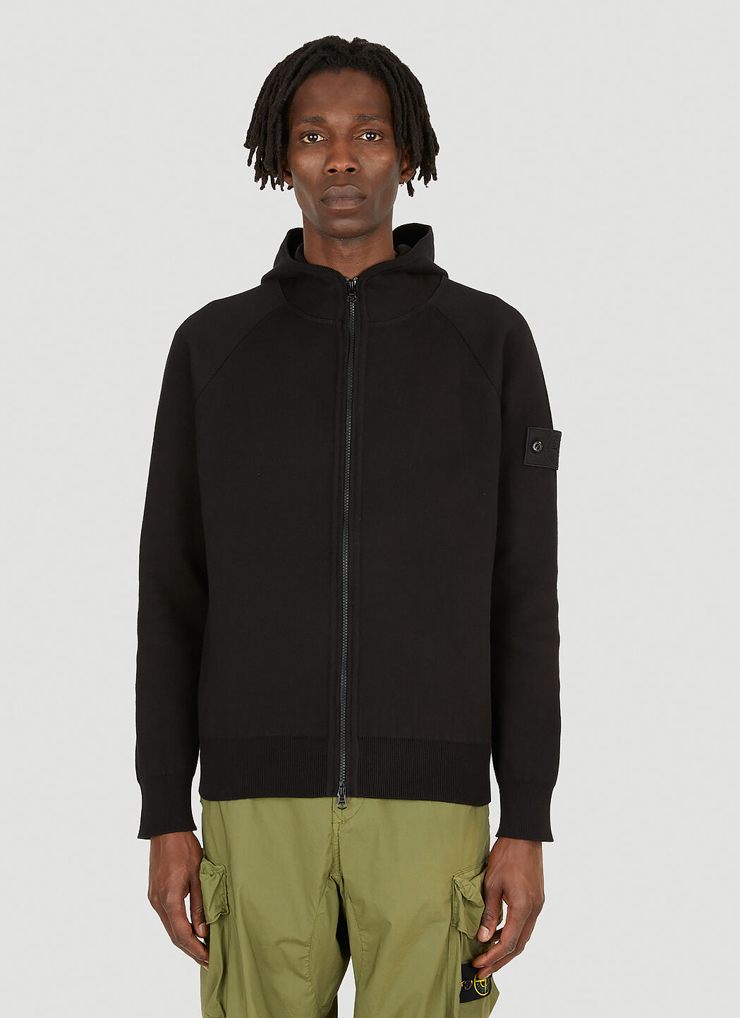 Stone Island Knitted Hooded Sweatshirt in Black LN CC