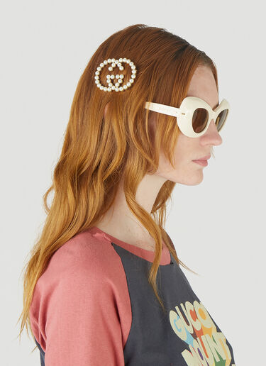 Interlocking G Pearl Hair Clip Gucci Interlocking G Pearl Hair Clip White guc0245204