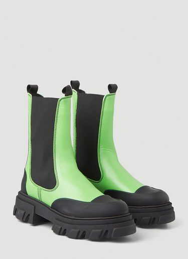 GANNI Mid-Calf Chelsea Boots Green gan0246091