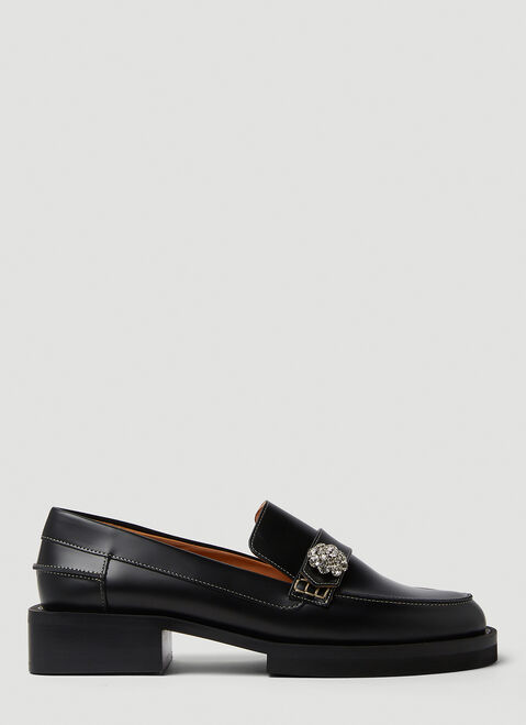 Saint Laurent Leather Loafers Black sla0253063
