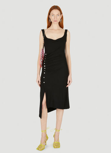 Rabanne Gathered Mid Length Dress Black pac0248017