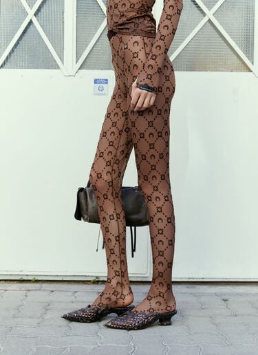 Regenerated Monogram Mesh Tights Marine Serre Regenerated Monogram Mesh Tights Brown mrs0254011