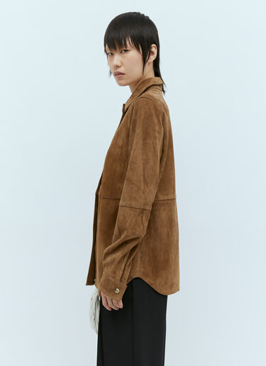 TOTEME Soft Suede Shirt Brown tot0256003