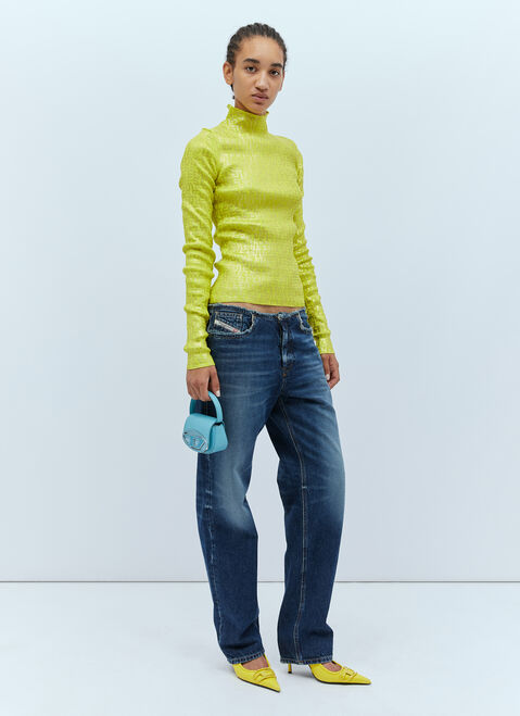 Diesel Metallic Logo Print Sweater Blue dsl0254011