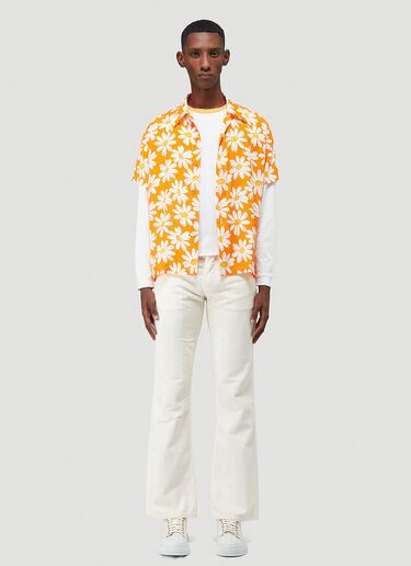 ERL Flower-Print Shirt Orange lre0142009