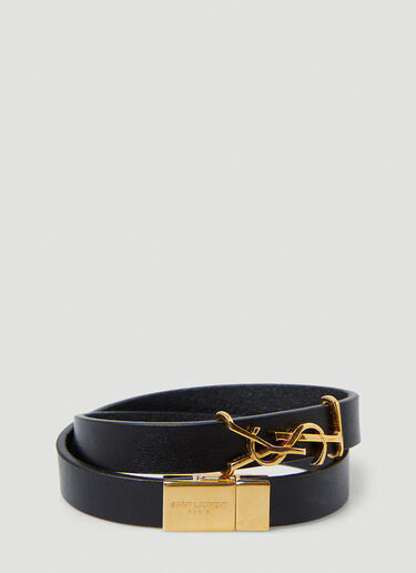 Saint Laurent Opyum Double Wrap Bracelet Black sla0349004