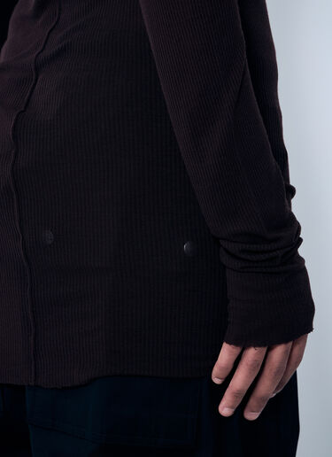 Rick Owens Rib Long Sleeve T-Shirt Brown ric0159016