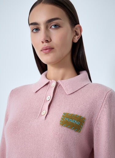 Logo Patch Sweater Marni Logo Patch Sweater Pink mni0262006