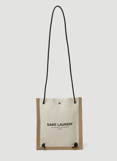 Saint Laurent Universite Flat Crossbody Bag Cream sla0149063