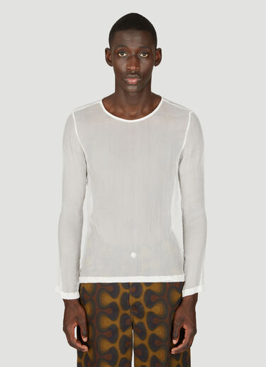 Dries Van Noten Silk Semi-Sheer Top White dvn0156021