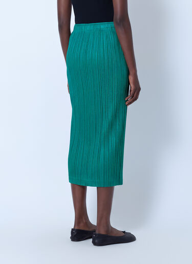 LN-CC® - Pleats Please Issey Miyake: Thicker Bottoms 1 Midi Skirt - Green Pleats Please Issey Miyake Thicker Bottoms 1 Midi Skirt Green plp0266003