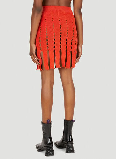 Ambush Knit Cut Out Skirt Red amb0250019