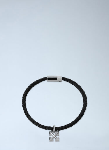 LN-CC® - Off-White: Arrow Leather Bracelet - Grey Off-White Arrow Leather Bracelet Grey ofw0164350