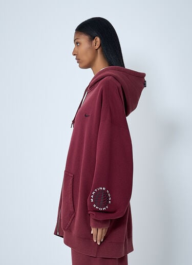 Nike x Martine Rose Logo Motif Hooded Zip-Up Sweatshirt Red nik0362112