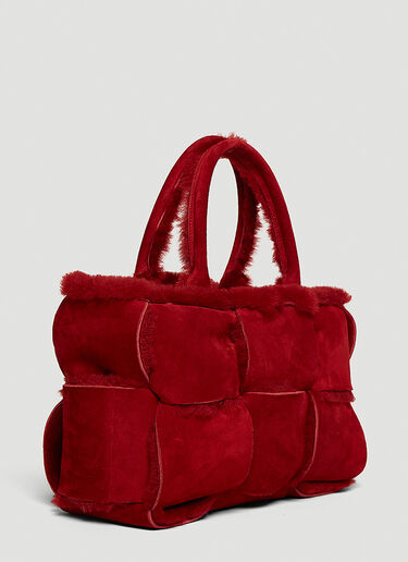 Bottega Veneta Arco Small Shearling Tote Bag Red bov0246012
