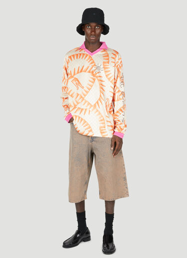 Acne Studios Graphic Print Long Sleeve T-Shirt Orange acn0154018