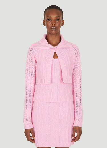 Blumarine Pointelle Knit Twin Set Pink blm0249010