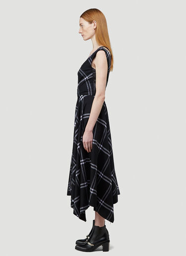 Alexander McQueen Asymmetric Checked Dress Black amq0242003