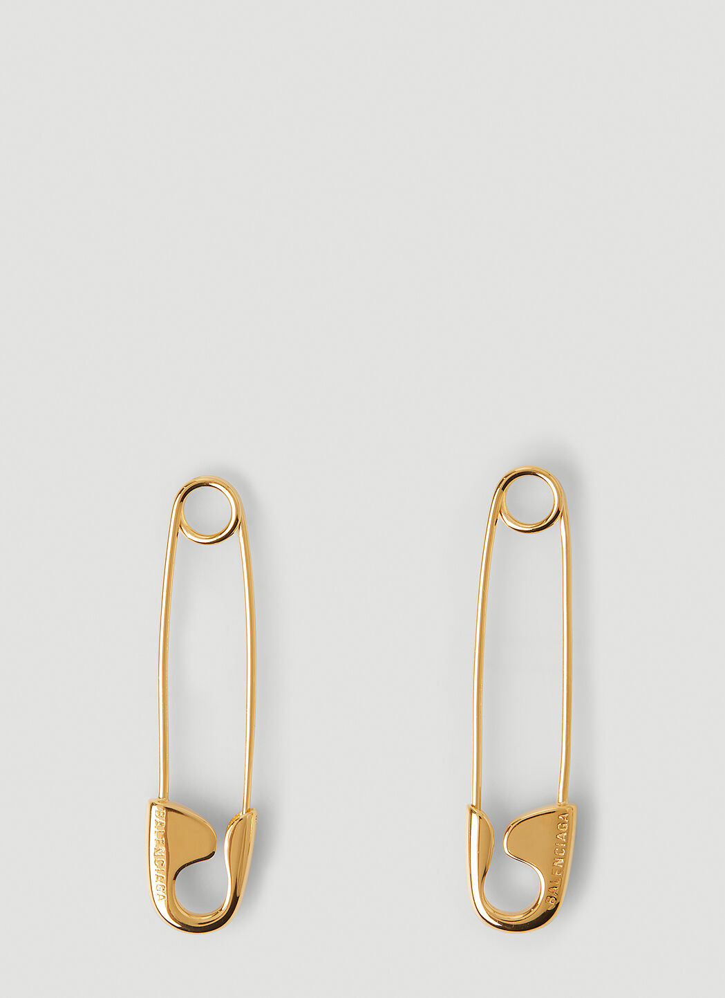 Balenciaga Safety Pin Earrings en Gold LN CC