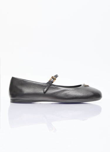 Prada Nappa Leather Ballerina Flats Black pra0256057