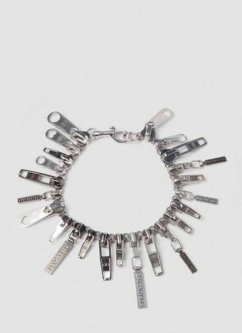 Balenciaga Zip-Up Choker Silver bal0252104