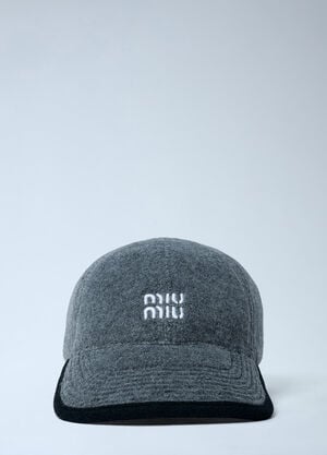 Miu Miu Logo Motif Baseball Cap Grey miu0262009