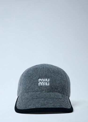 Miu Miu Logo Motif Baseball Cap Grey miu0262009