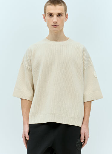 Logo Patch Wool Knit T-Shirt Moncler x Roc Nation designed by Jay-Z Logo Patch Wool Knit T-Shirt Cream mrn0156012
