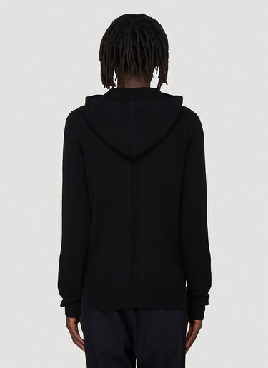 Rick Owens Tactile-Knit Hooded Sweater Black ric0142015