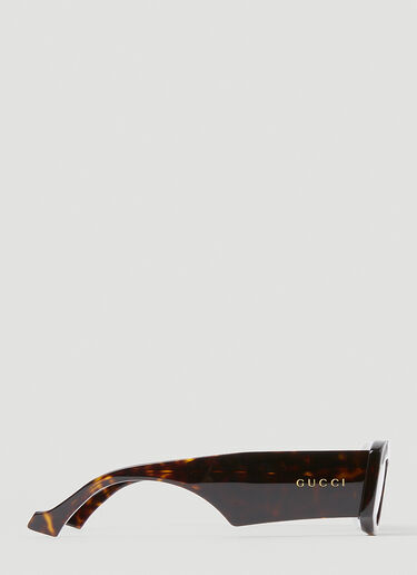 Gucci 矩形太阳镜 棕色 gus0154008