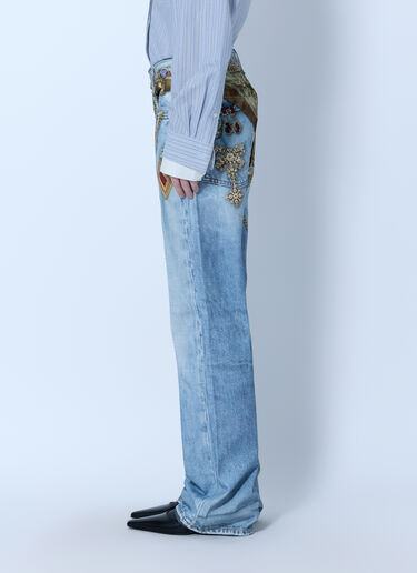 LN-CC® - Acne Studios: Trompe-l'œil Jewellery Jeans - Light Blue Acne Studios Trompe-l'œil Jewellery Jeans Light Blue acn0265084