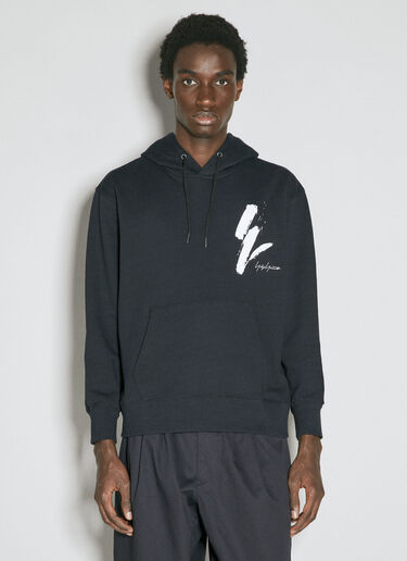 Yohji Yamamoto x NE Logo Print Hooded Sweatshirt Black yoy0154011