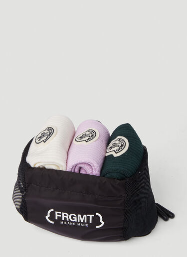 7 Moncler FRGMT Hiroshi Fujiwara 로고 패치 양말 3켤레 팩 멀티컬러 mfr0351002