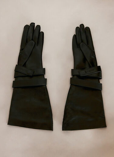 Saint Laurent Aviator Leather Gloves Black sla0256031