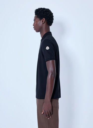 LN-CC® - Moncler: Piqué Polo Shirt - Black Moncler Piqué Polo Shirt Black mon0166006